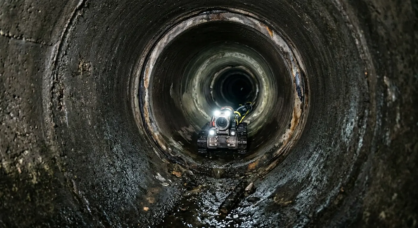 Robotic sewer camera inspecting pipe interior for Drain Snake Service in Apple Valley